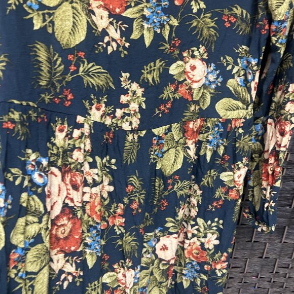 H&M Blue Floral Patterned Long Sleeve Maxi Dress size 4 - Picture 7 of 9